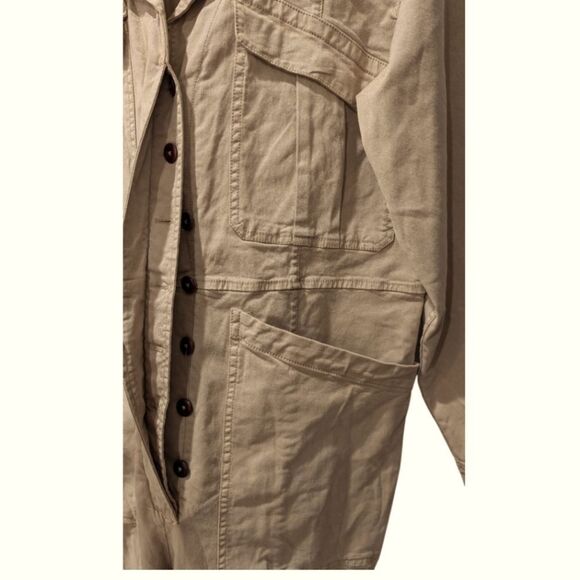 Alex Mill Expedition Twill Jumpsuit Long Sleeve Women's Large in Washed Khaki - Picture 9 of 11